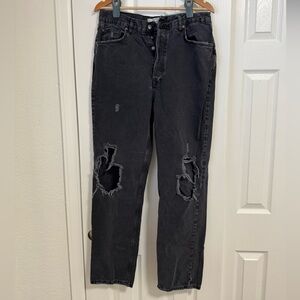 We The Free Charcoal Distressed Jeans